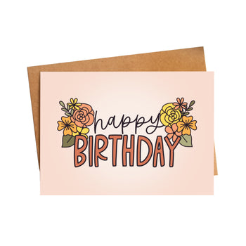 Floral Happy Birthday Card