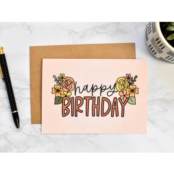 Floral Happy Birthday Card