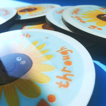 Round Sunflower Coaster
