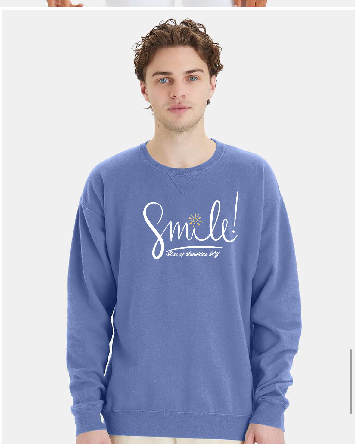 Fall SMILE Blue Oversized Crewneck